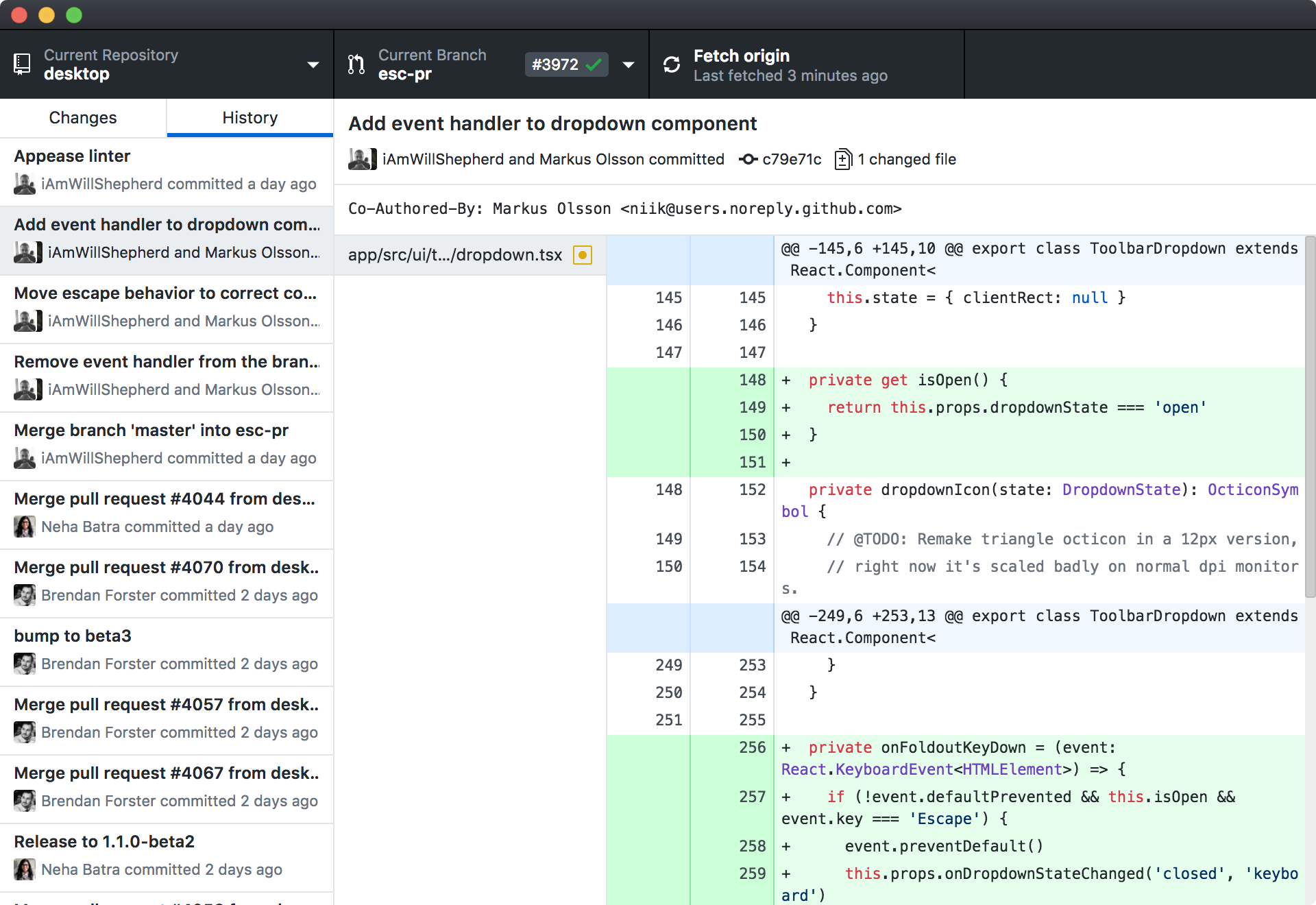 GitHub Desktop Screenshot