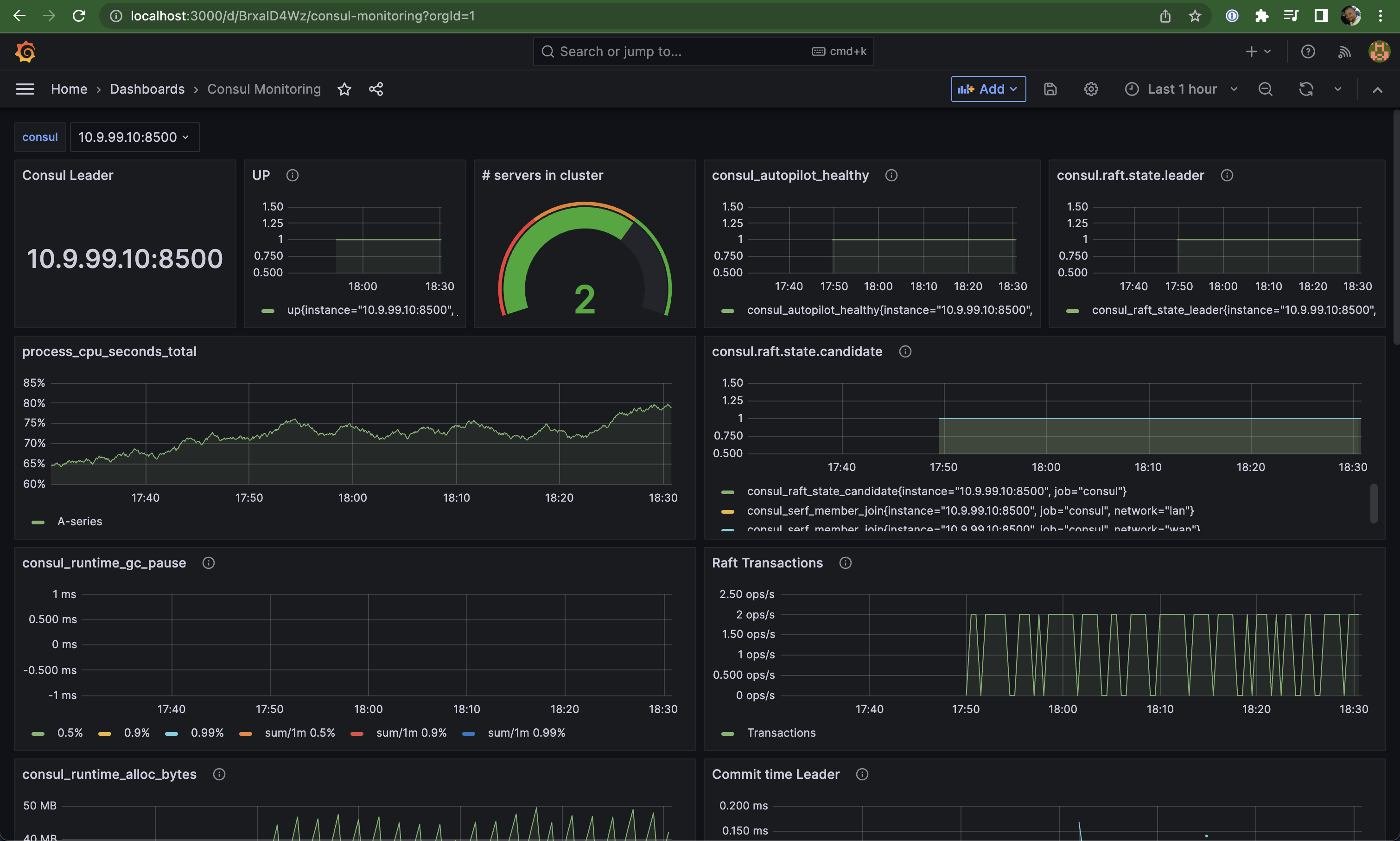 Grafana Hashicorp Consul Dashboard